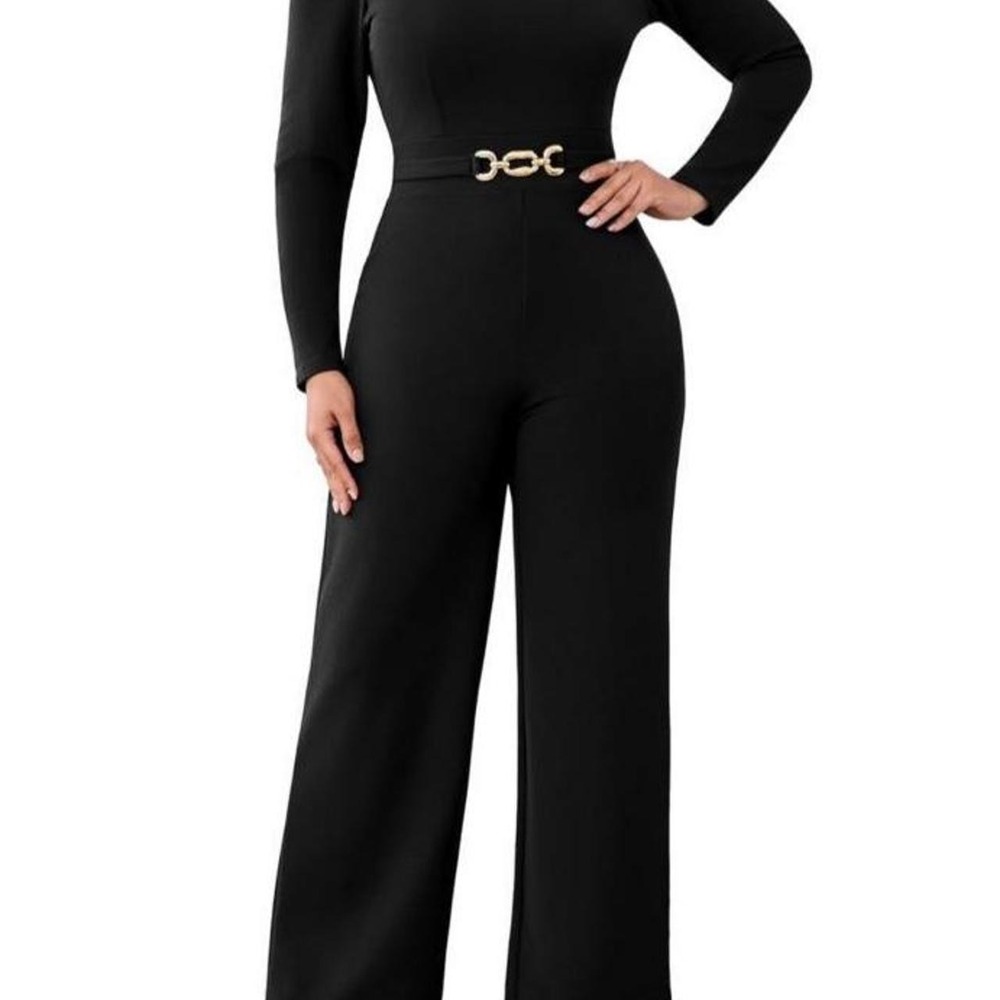 Women Sparkly Jumpsuit Sexy Long Sleeve Elegant Mock Neck Shiny Long Pants